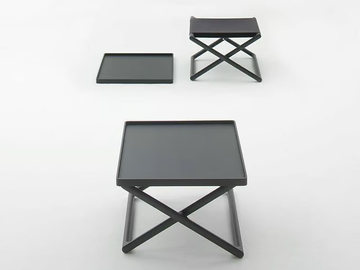 PORTOFINO - Square wenge coffee table with tray by Paola Lenti