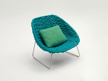 SHITO - Sled base fabric armchair by Paola Lenti