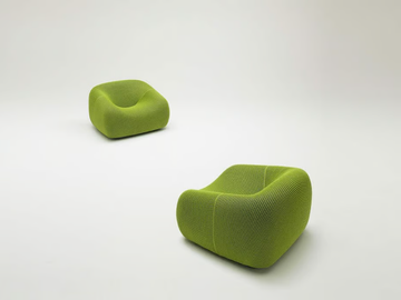 SMILE - Upholstered garden armchair with removable cover by Paola Lenti