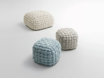 TOBIT - Fabric pouf with removable lining by Paola Lenti