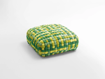 TOBIT - Synthetic fibre garden pouf with removable cover by Paola Lenti