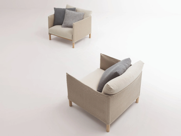 VESPUCCI - Fabric garden armchair with armrests by Paola Lenti