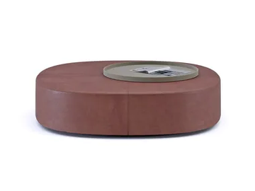 AMA - Square leather pouf by Paolo Castelli
