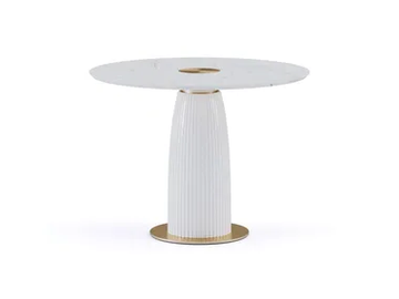 DIONE BISTROT - Round marble table with ceramic base by Paolo Castelli