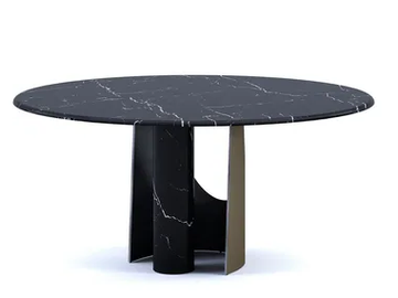 ELLIPSE - Round Nero Marquina marble table by Paolo Castelli