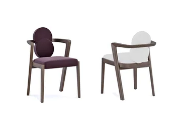 ENSO - Fabric chair with wood base by Paolo Castelli
