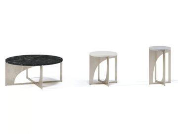 HYPERBOLE - Round coffee table in recycled glass and metal by Paolo Castelli