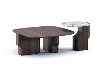 KENYA - Wood and marble coffee table by Paolo Castelli