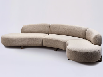 VAO - Curved 3 seater wool sofa by Paolo Castelli