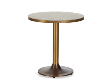 ALINDA - Round metal table with quartz top by Papell Design