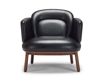 ANKARA - Leather armchair with armrests by Papell Design