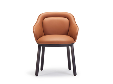 ANKARA - Leather armchair with armrests by Papell Design