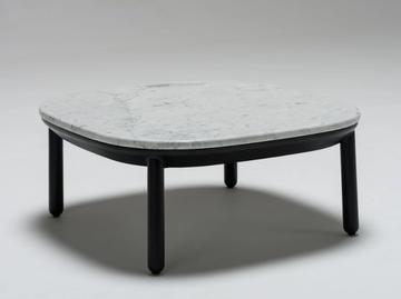 ANKARA - Square low ash coffee table with marble top by Papell Design