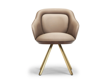 ANKARA - Trestle-based fabric armchair with armrests by Papell Design