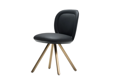 ANKARA - Trestle-based leather chair by Papell Design