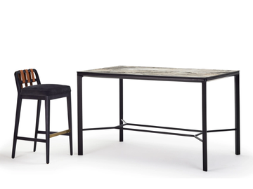 EATON - Rectangular ash high table with marble top by Papell Design