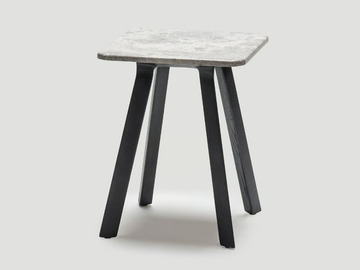 EATON - Square ash coffee table with marble top by Papell Design