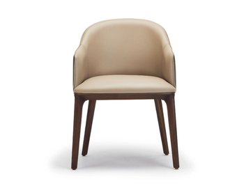 JOY - Leather chair with armrests by Papell Design