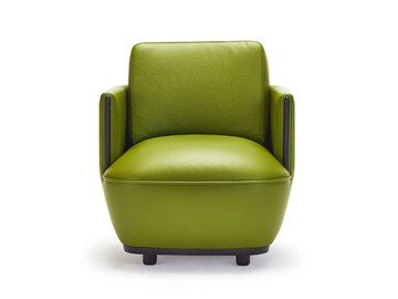 KATALANA - Leather easy chair with armrests by Papell Design