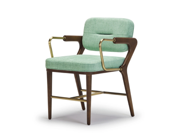 LUNA - Fabric chair with armrests by Papell Design