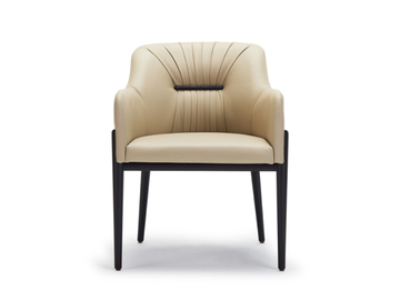 MIKA - Leather chair with armrests by Papell Design