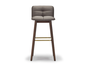 SQUAREZ - Fabric and ash barstool with back by Papell Design