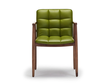 SQUAREZ - Leather and ash chair with armrests by Papell Design