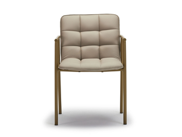 SQUAREZ - Leather and metal garden chair with armrests by Papell Design
