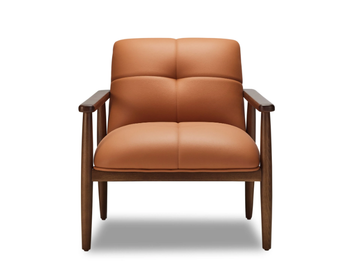 SQUAREZ - Leather easy chair with armrests by Papell Design