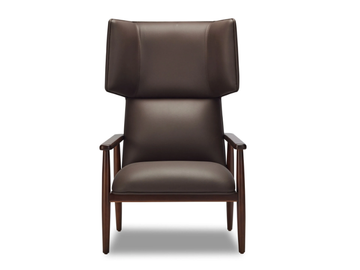 SQUAREZ - Wing leather armchair high-back by Papell Design