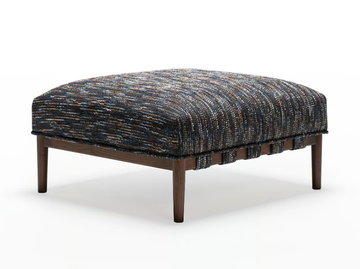 URIAH - Upholstered fabric pouf by Papell Design