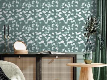 CYANOTYPE LUNARIA - Panoramic wallpaper by PaperMint