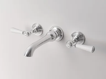 ASTAIRE - Wall-mounted washbasin tap with pop up waste with individual rosettes by Park Avenue