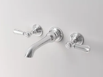 BEATRICE - 3 hole wall-mounted washbasin tap with pop up waste by Park Avenue