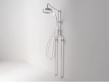 BIANCA - Floor standing shower panel with diverter with overhead shower by Park Avenue