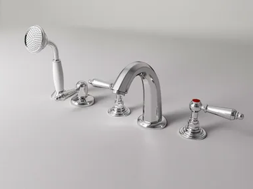 CARUSO - Deck mounted 5 hole bathtub tap with individual rosettes by Park Avenue