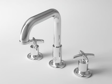 CROSS - 3 hole countertop washbasin tap with individual rosettes by Park Avenue