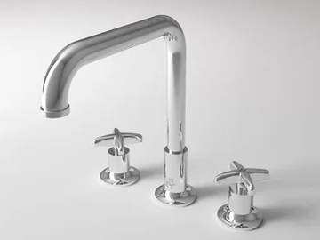 CROSS - 3 hole High metal washbasin tap with pop up waste by Park Avenue