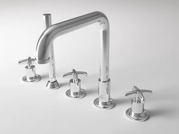 CROSS - 5 hole bathtub set with individual rosettes by Park Avenue