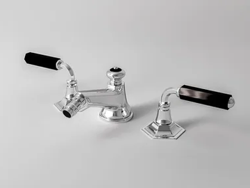 DARK BLACK - 3 hole countertop bidet tap with swivel spout by Park Avenue
