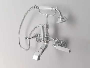 DARK WHITE - 2 hole wall-mounted bathtub tap with hand shower by Park Avenue