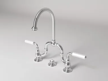 DARK WHITE - 3 hole countertop bridge mixer by Park Avenue