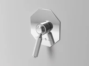 DARK WHITE - Recessed single handle shower mixer with plate by Park Avenue