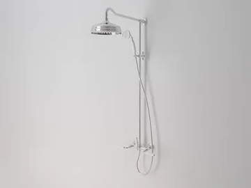 DARK WHITE - Wall-mounted shower panel with overhead shower by Park Avenue