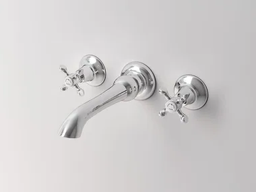HOPKINS - 3 hole wall-mounted washbasin tap with pop up waste by Park Avenue