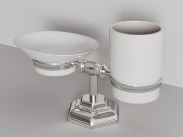 WALDORF - Ceramic soap dish / toothbrush holder by Park Avenue