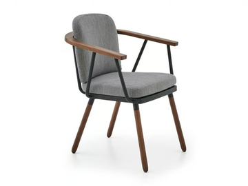 AKKA - Upholstered fabric chair with armrests by PARLA