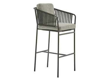 CAPRI - Powder coated aluminium stool with footrest by PARLA