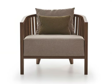 GOBA T - Garden iroko easy chair with armrests by PARLA