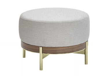 LONDON - Upholstered round fabric pouf by PARLA